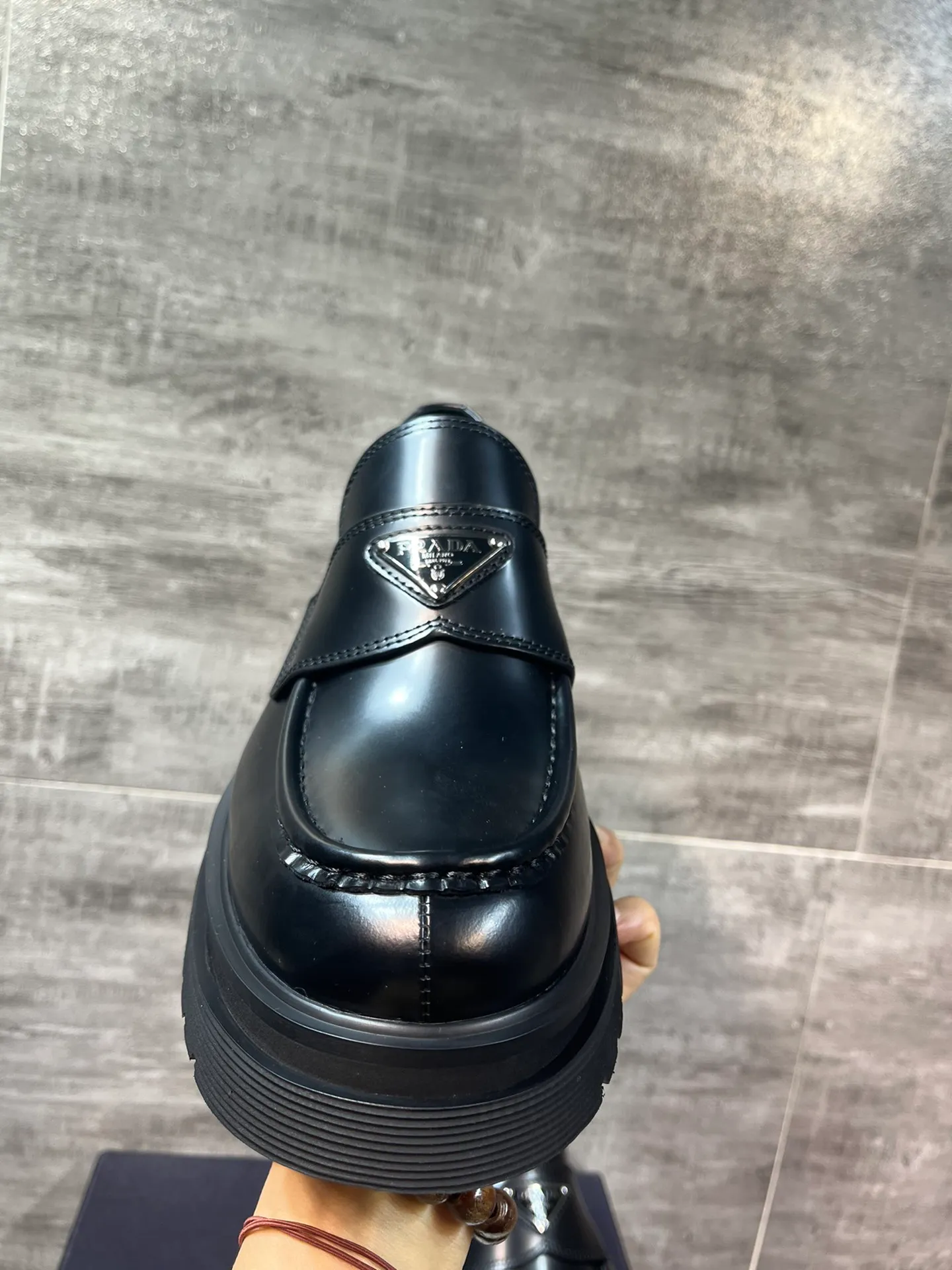Men's men's shoes 💰800💰 🔥🔥🔥prada derby2025 latest Prada top version thick-soled triangular logo derby shoes, ken same type of fabric imported open edge beads, cowhide lining, cowhide feet complete set packaging code number 38-46
